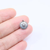 5pcs 12mm Stainless Steel Sun Coin Charms Pendant DIY Jewelry Unfading