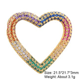 Rainbow CZ Lover Heart Star Of David Charms for DIY Pendant Jewelry
