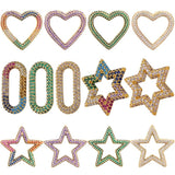 Rainbow CZ Lover Heart Star Of David Charms for DIY Pendant Jewelry