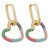 Rainbow CZ Lover Heart Star Of David Charms for DIY Pendant Jewelry