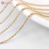 2M 1.5MM Champagne Copper Double Flat Beads Necklace Chains