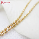 2M 1.5MM Champagne Copper Double Flat Beads Necklace Chains