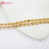 2M 1.5MM Champagne Copper Double Flat Beads Necklace Chains