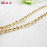 2M 1.5MM Champagne Copper Double Flat Beads Necklace Chains