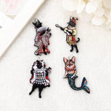 8Pcs Cat Mermaid Charms Acrylic Pendant Necklace Earring DIY Accessories