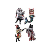 8Pcs Cat Mermaid Charms Acrylic Pendant Necklace Earring DIY Accessories