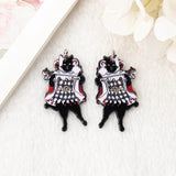8Pcs Cat Mermaid Charms Acrylic Pendant Necklace Earring DIY Accessories