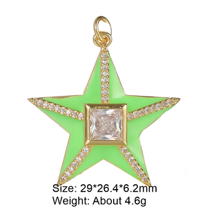 DIY Pendant Jewelry Making Supplies Colorful Pentagram Charms