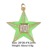 DIY Pendant Jewelry Making Supplies Colorful Pentagram Charms