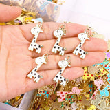 20Pcs 16*27mm Giraffe Deer Alloy Enamel Charm Pendant DIY Craft