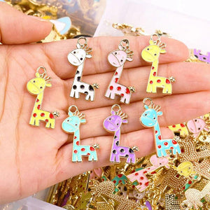 20Pcs 16*27mm Giraffe Deer Alloy Enamel Charm Pendant DIY Craft