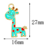20Pcs 16*27mm Giraffe Deer Alloy Enamel Charm Pendant DIY Craft