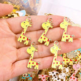 20Pcs 16*27mm Giraffe Deer Alloy Enamel Charm Pendant DIY Craft