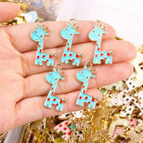 20Pcs 16*27mm Giraffe Deer Alloy Enamel Charm Pendant DIY Craft