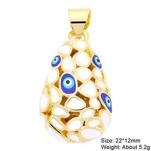 DIY 18K Evil Eye Charms Enamel Pendant Jewelry Making