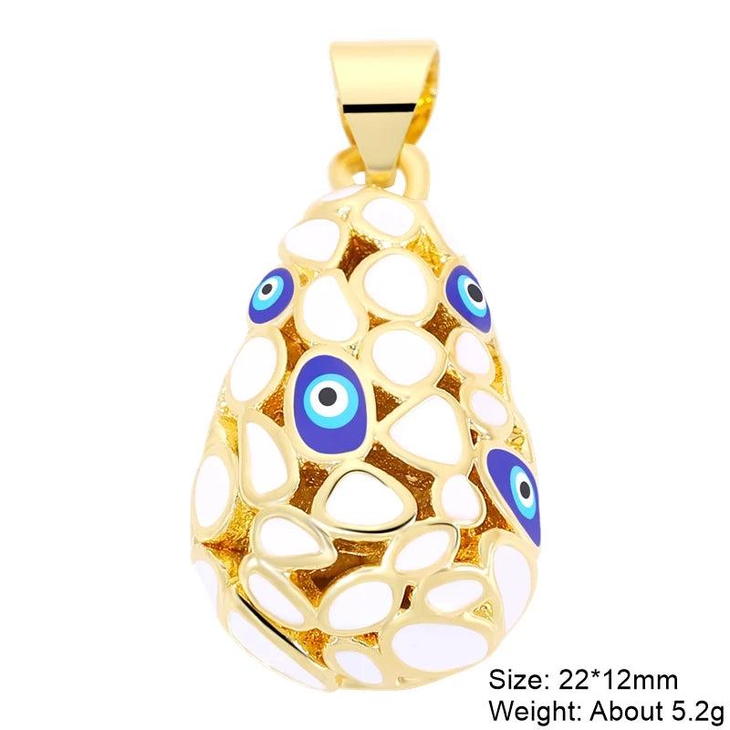 DIY 18K Evil Eye Charms Enamel Pendant Jewelry Making
