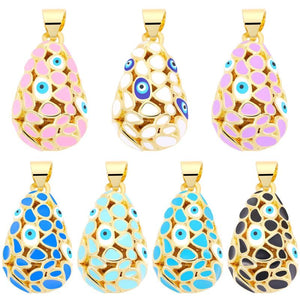 DIY 18K Evil Eye Charms Enamel Pendant Jewelry Making