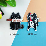 10pcs Blood Knift Cat Acrylic Charms for DIY Earring Keychain