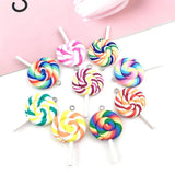10pcs Resin Lollipop Keychain Polymer Clay Earrings DIY Jewelry Making