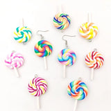 10pcs Resin Lollipop Keychain Polymer Clay Earrings DIY Jewelry Making