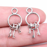 20pcs Keys Charms 25x13mm DIY Jewelry Findings Antique Silver Alloy Pendant