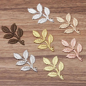 20pcs Silver Leaf Charms for DIY Necklace Bracelet Jewelry Findings
