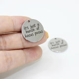 8Pcs/Lot--22mm Hocus Pocus Stainless Steel Charm Pendant