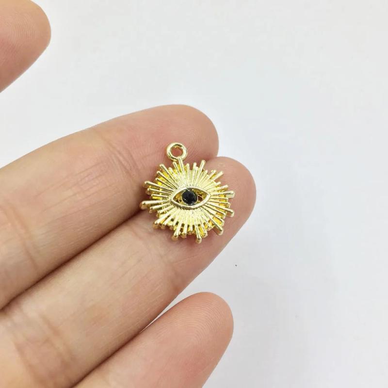 10pcs 15mm Eye Rhinestones Charms Pendant Jewelry DIY Necklace