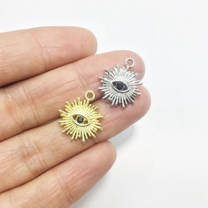 10pcs 15mm Eye Rhinestones Charms Pendant Jewelry DIY Necklace