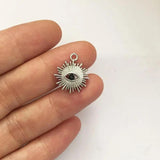 10pcs 15mm Eye Rhinestones Charms Pendant Jewelry DIY Necklace