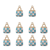 20Pcs Colorful Checkered Enamel Charms for Jewelry Making
