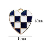 20Pcs Colorful Checkered Enamel Charms for Jewelry Making