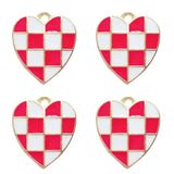 20Pcs Colorful Checkered Enamel Charms for Jewelry Making
