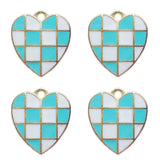 20Pcs Colorful Checkered Enamel Charms for Jewelry Making
