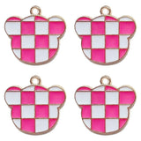20Pcs Colorful Checkered Enamel Charms for Jewelry Making