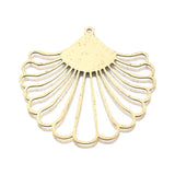 6Pcs Raw Brass Peacock Pendant Fan Shaped Charms for DIY Jewelry Making