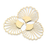 6Pcs Raw Brass Peacock Pendant Fan Shaped Charms for DIY Jewelry Making