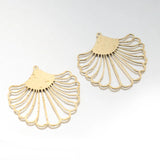 6Pcs Raw Brass Peacock Pendant Fan Shaped Charms for DIY Jewelry Making