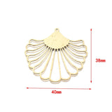 6Pcs Raw Brass Peacock Pendant Fan Shaped Charms for DIY Jewelry Making