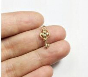 20pcs Mini Key Charms Zinc Alloy for DIY Jewelry, 2 Colors