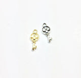 20pcs Mini Key Charms Zinc Alloy for DIY Jewelry, 2 Colors