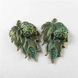Vintage Alloy Tree Leaves Necklace Pendant Charms 45*27mm