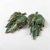 Vintage Alloy Tree Leaves Necklace Pendant Charms 45*27mm