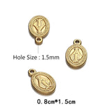 5PCS Stainless Steel Oval Jesus Charms for DIY Necklace Pendant