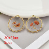 Pearl Heart Dried Flowers Charms for Jewelry Making