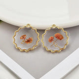 Pearl Heart Dried Flowers Charms for Jewelry Making