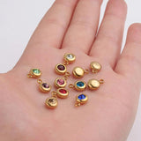 Stainless Steel 12pcs 6.5mm Birthstone DIY Charms 12 Months