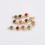 Stainless Steel 12pcs 6.5mm Birthstone DIY Charms 12 Months
