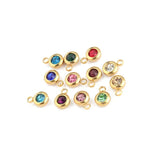 Stainless Steel 12pcs 6.5mm Birthstone DIY Charms 12 Months