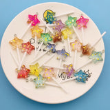 10pcs Glitter Five Star Lollipop Charm for DIY Making